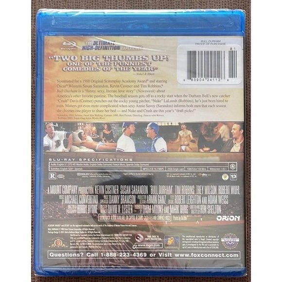 Bull Durham (Blu-Ray) NEW - Kevin Costner, Tim Robbins, Susan Sarandon - Picture 2 of 3